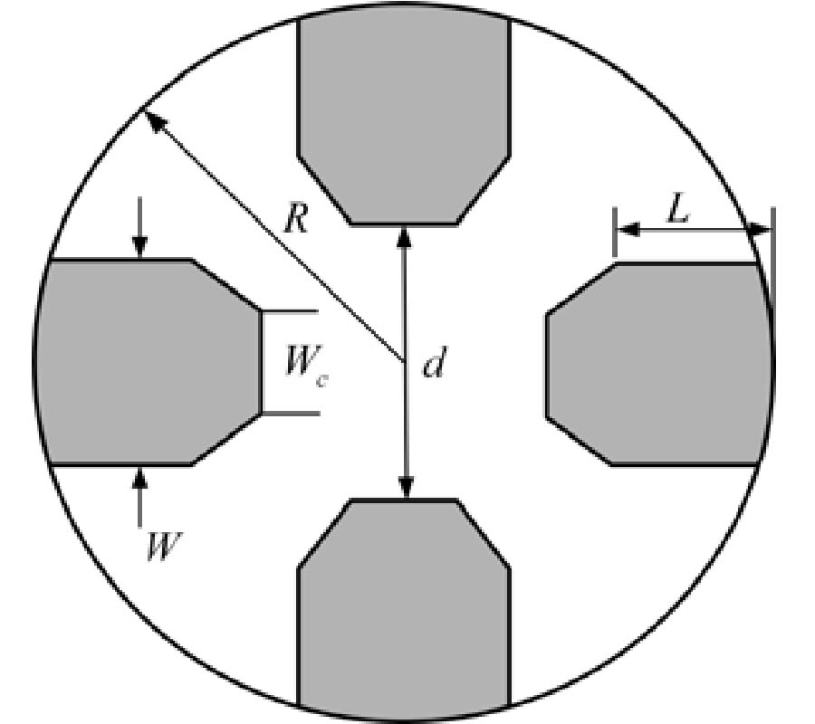 ANALYSIS OF A QUADRUPLE CORNER-CUT RIDGED/VANE-LOADED CIRCULAR WAVEGUIDE USING SCALED BOUNDARY FINITE ELEMENT METHOD