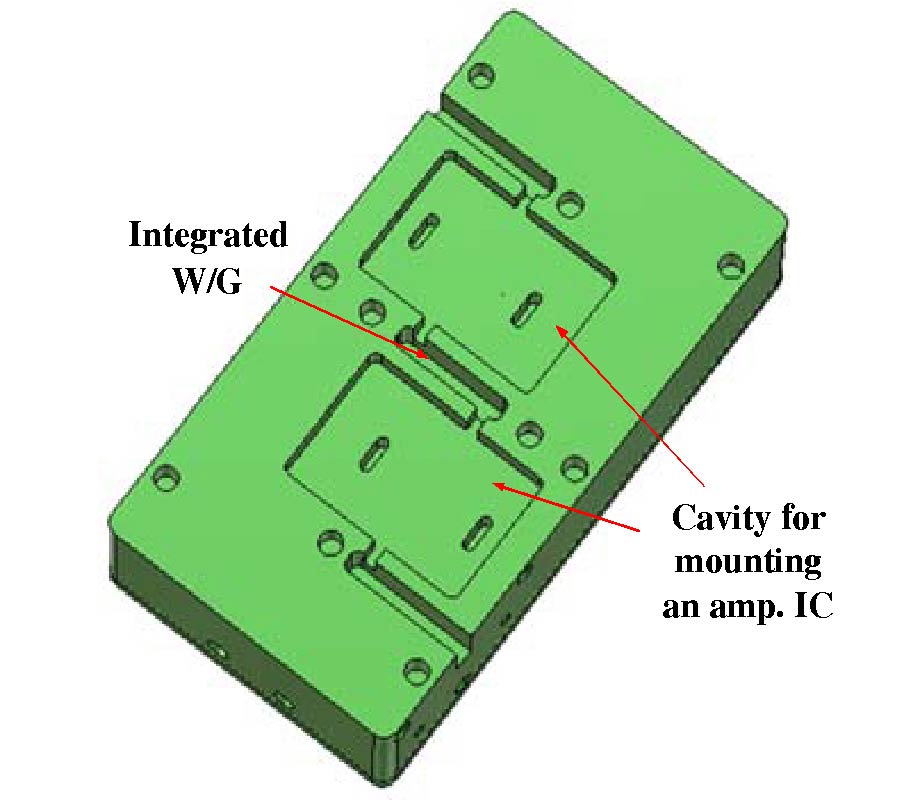WAVEGUIDE INTEGRATED HIGH-GAIN AMPLIFIER MODULE FOR MILLIMETER-WAVE APPLICATIONS