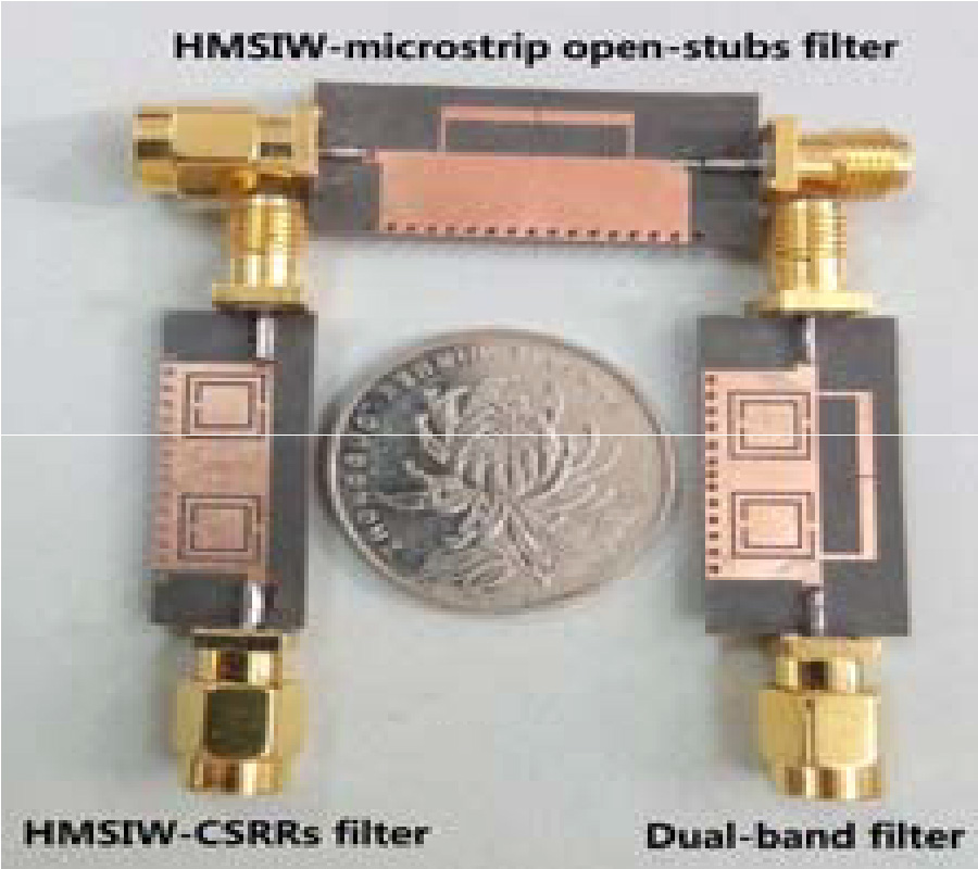 MINIATURIZED HMSIW DUAL-BAND FILTER BASED ON CSRRS AND MICROSTRIP OPEN-STUBS