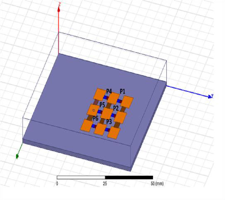 FREQUENCY RECONFIGURABLE PIXEL ANTENNA WITH PIN DIODES