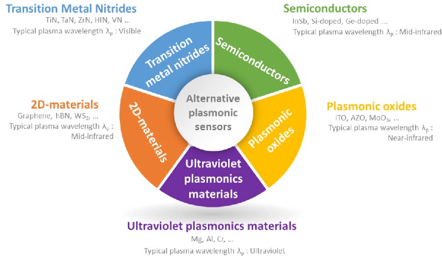 Alternative Plasmonic Materials for Biochemical Sensing: A Review (Invited Review)