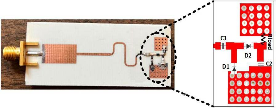 Dual-band RF Rectifier Using Stepped Microstrip Line Matching Network for IOT Sensors Application